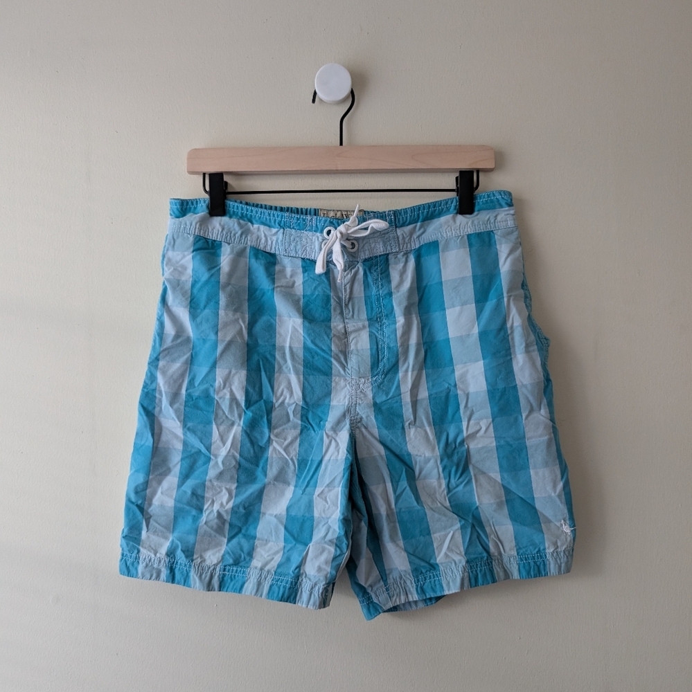 Jack Wills Blue Checkered Swim Shorts M